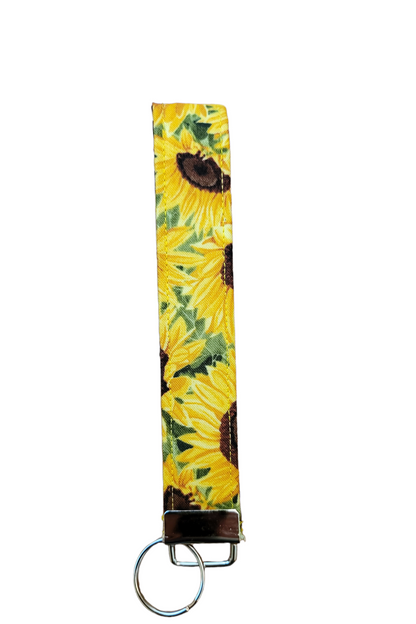 Keychain | Keyfob | Lanyard Wristlet - Yellow Sunflowers