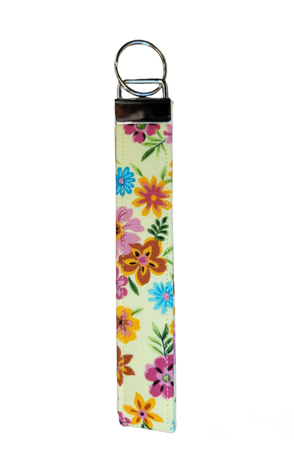 Keychain | Keyfob | Lanyard Wristlet - Colorful Flowers