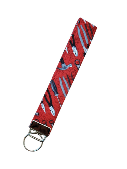 Keychain | Keyfob | Lanyard Wristlet - Red Tools
